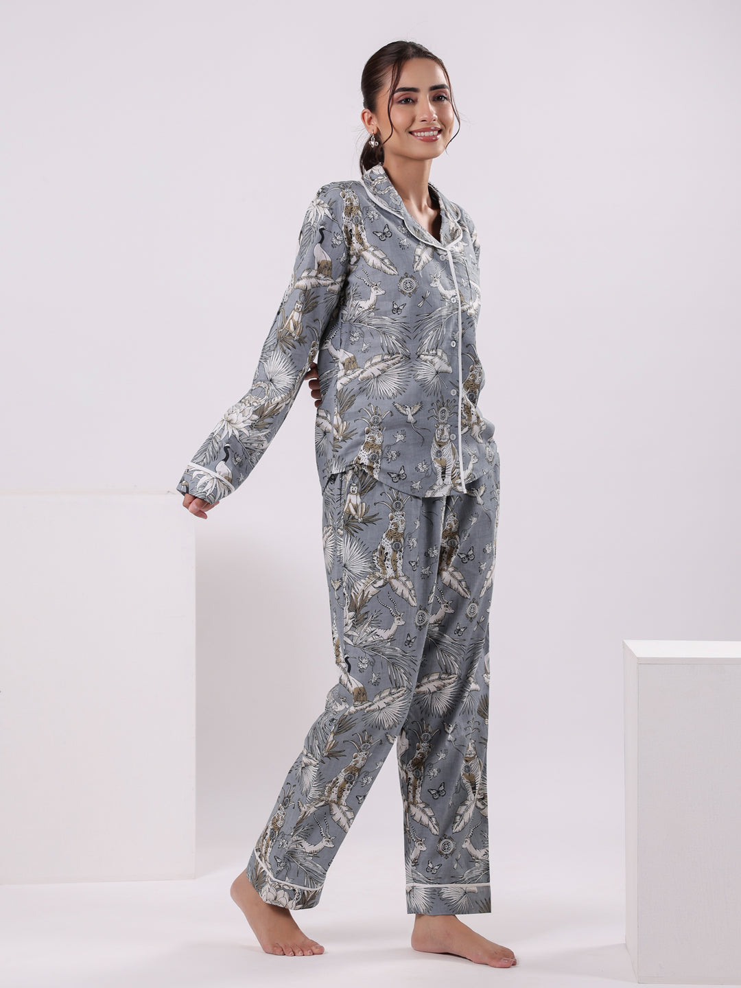 Animal Printed Night Suit Set for Women
