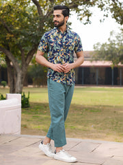 Men's Floral Print Pure Viscose Rayon Multi Colour Casual Shirt