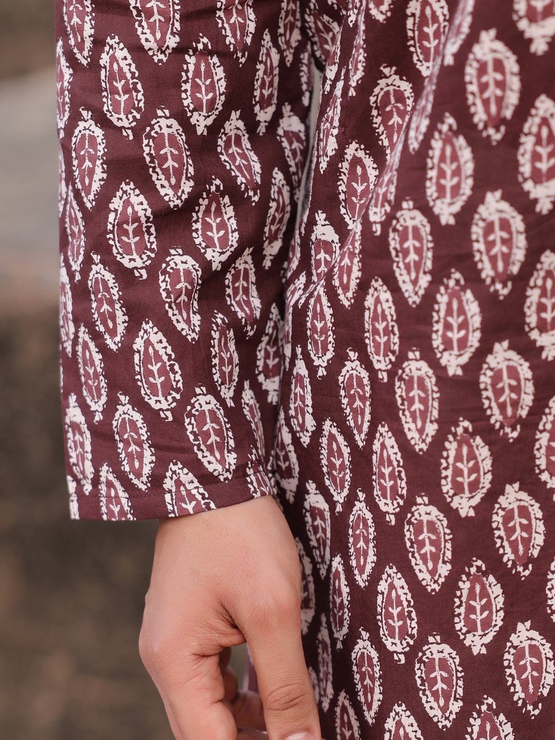 Men's Ethnic Motifs Pure Cotton Vine Printed Kurta