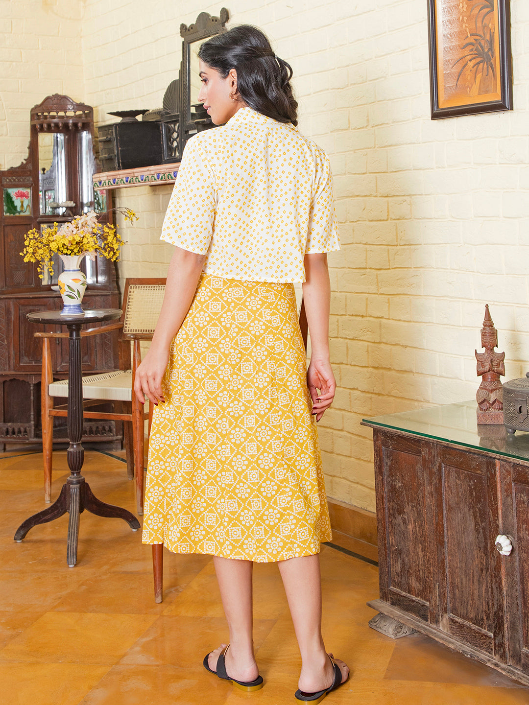 Set of 3 Floral Printed Kurta Set with Crop Top