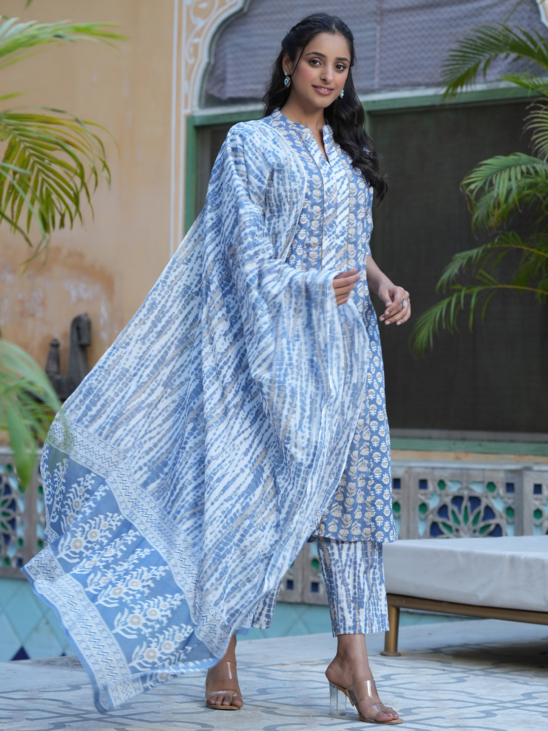 Women Pure Cotton 3pcs Kurta Set