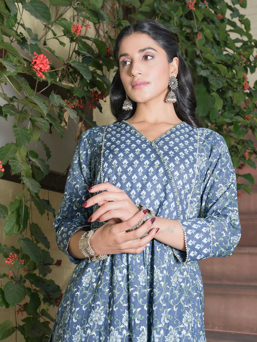 Floral Printed Cotton Kurta Set