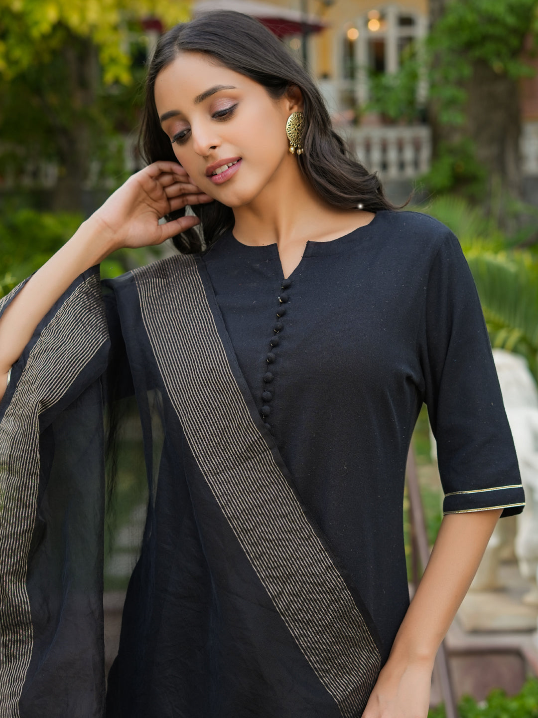 Women 3pcs Kurta Set With Orgenza Dupatta