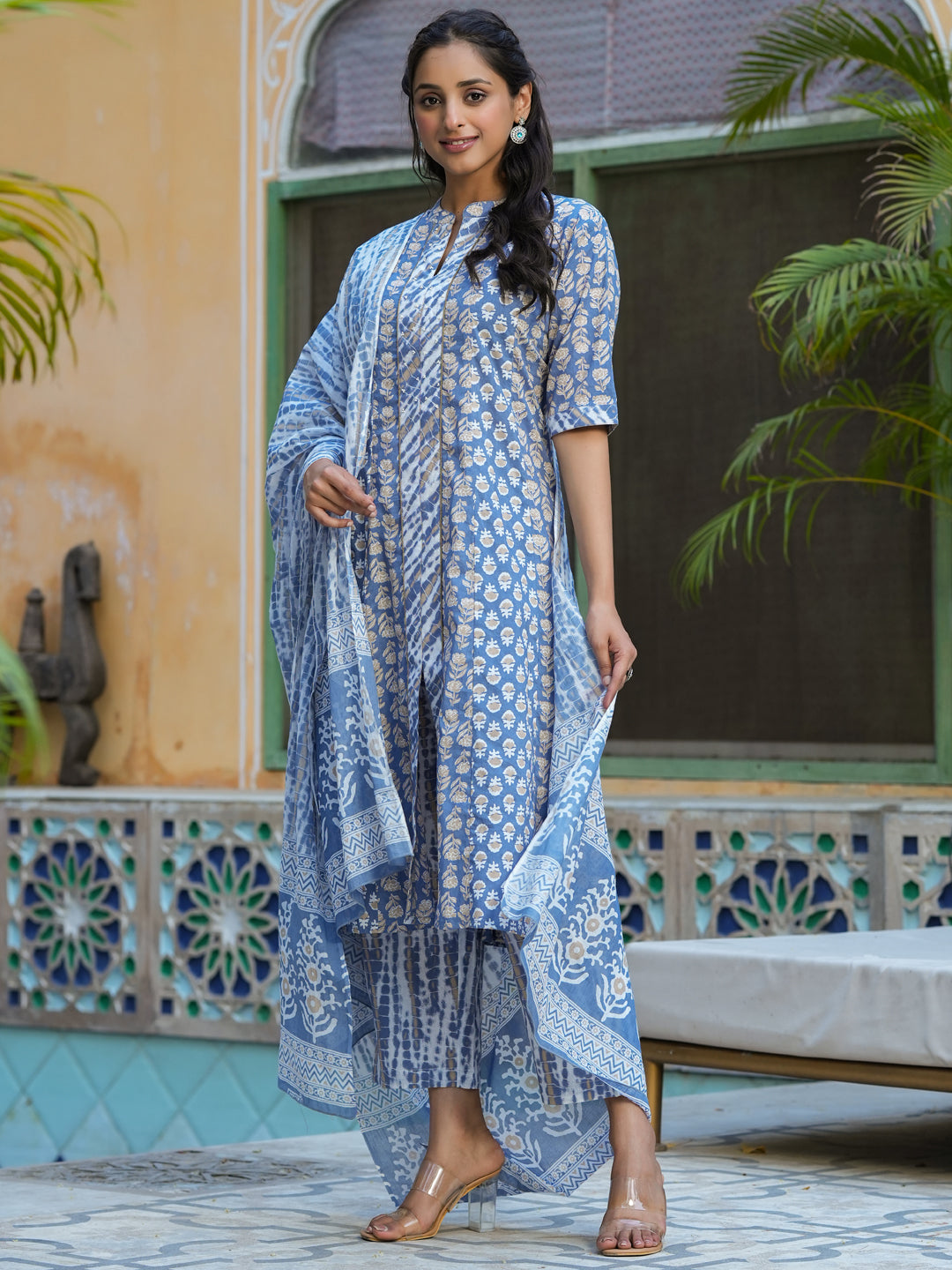 Women Pure Cotton 3pcs Kurta Set