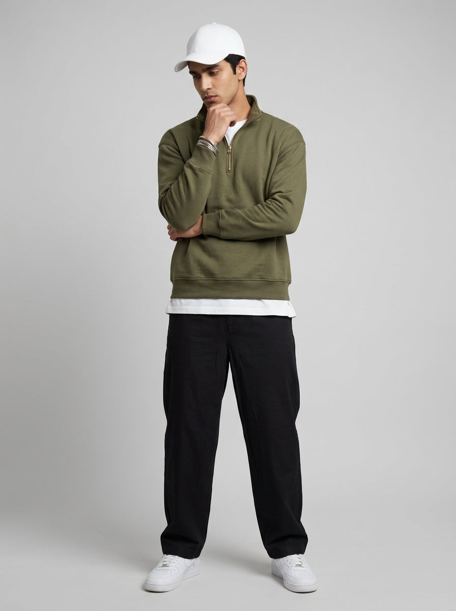 Black Modern Essential Men's Trousers