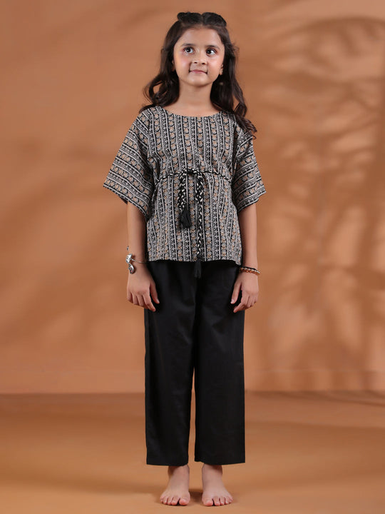 Cotton Black Top and Trouser for Kids