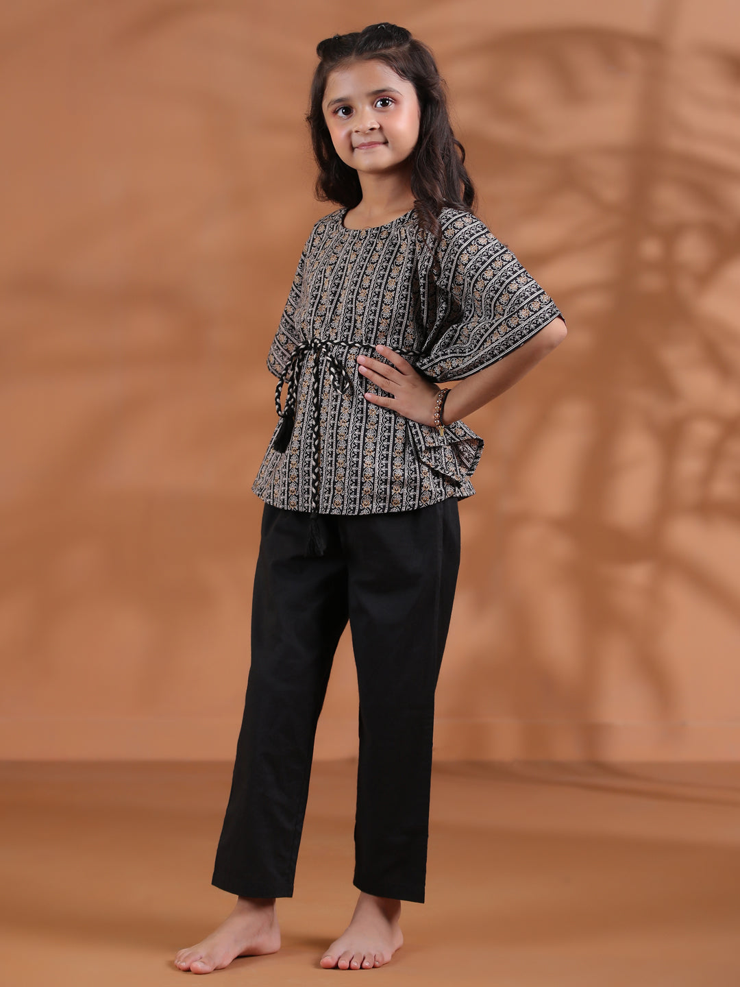 Cotton Black Top and Trouser for Kids - SanskrutiHomes 