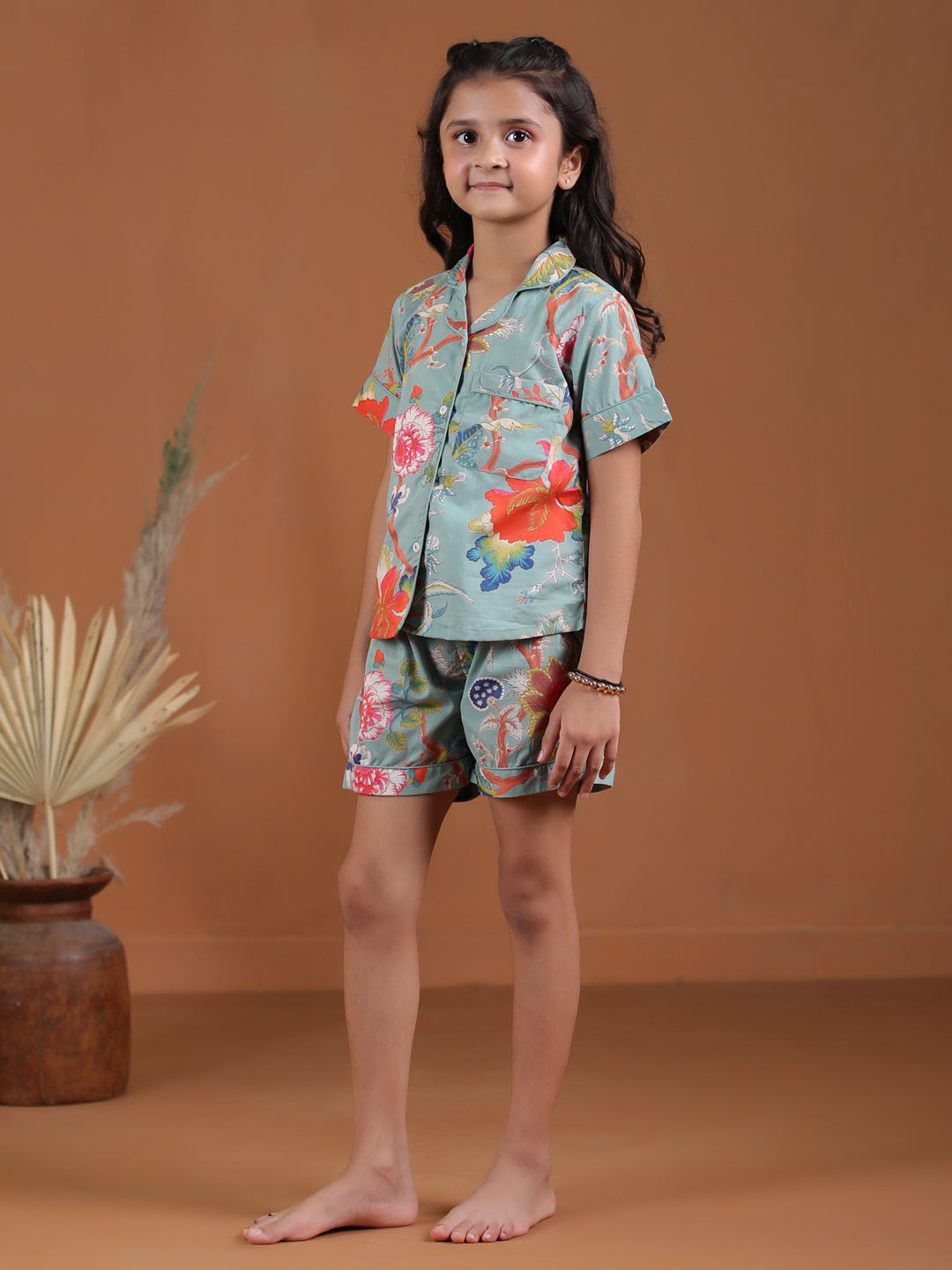 Flower Printed Kids Night Suit Set - SanskrutiHomes 