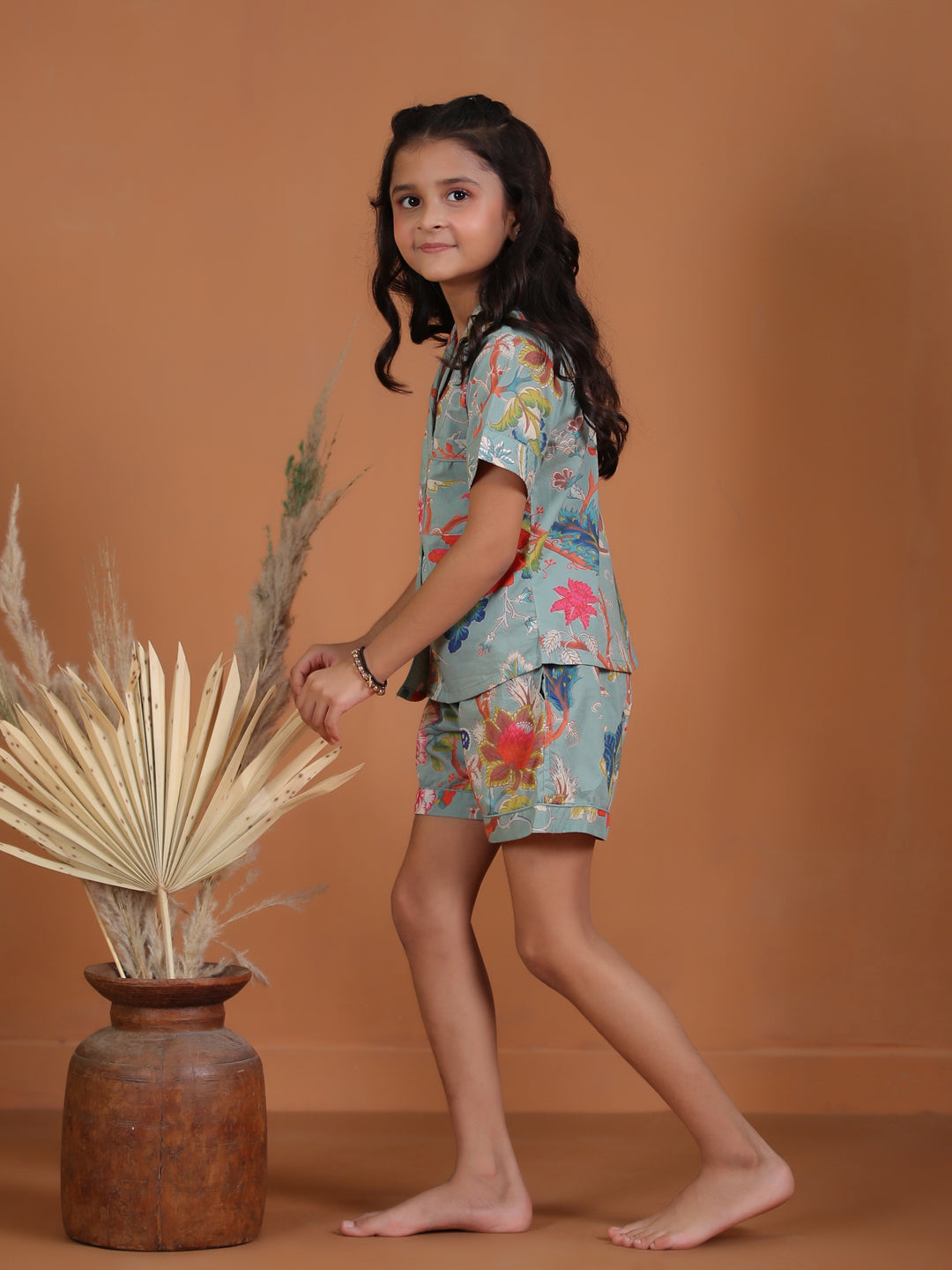 Flower Printed Kids Night Suit Set - SanskrutiHomes 