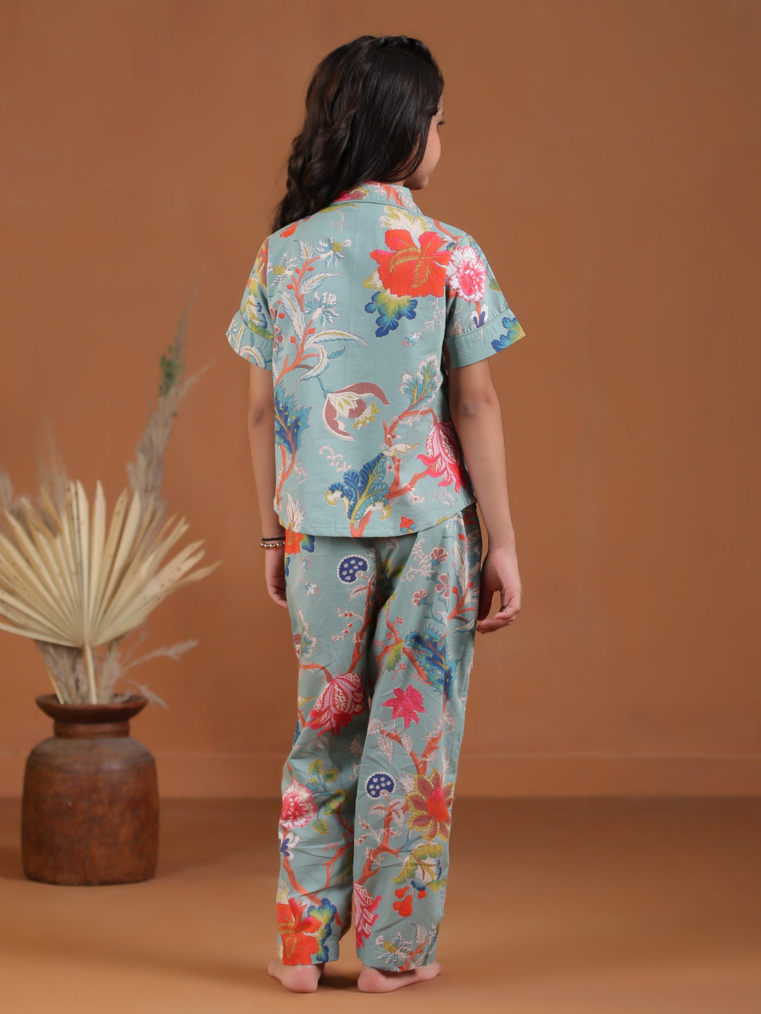 Flower Printed Night Suit Set for Kids