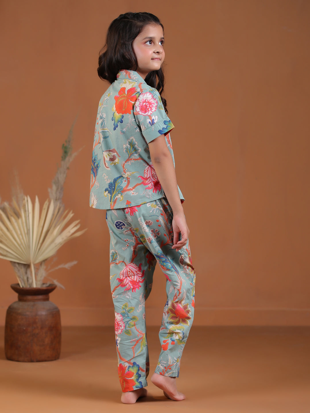 Flower Printed Night Suit Set for Kids