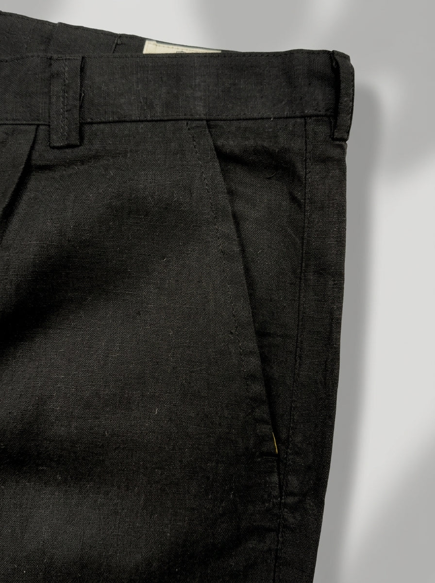 Black Modern Essential Men's Trousers