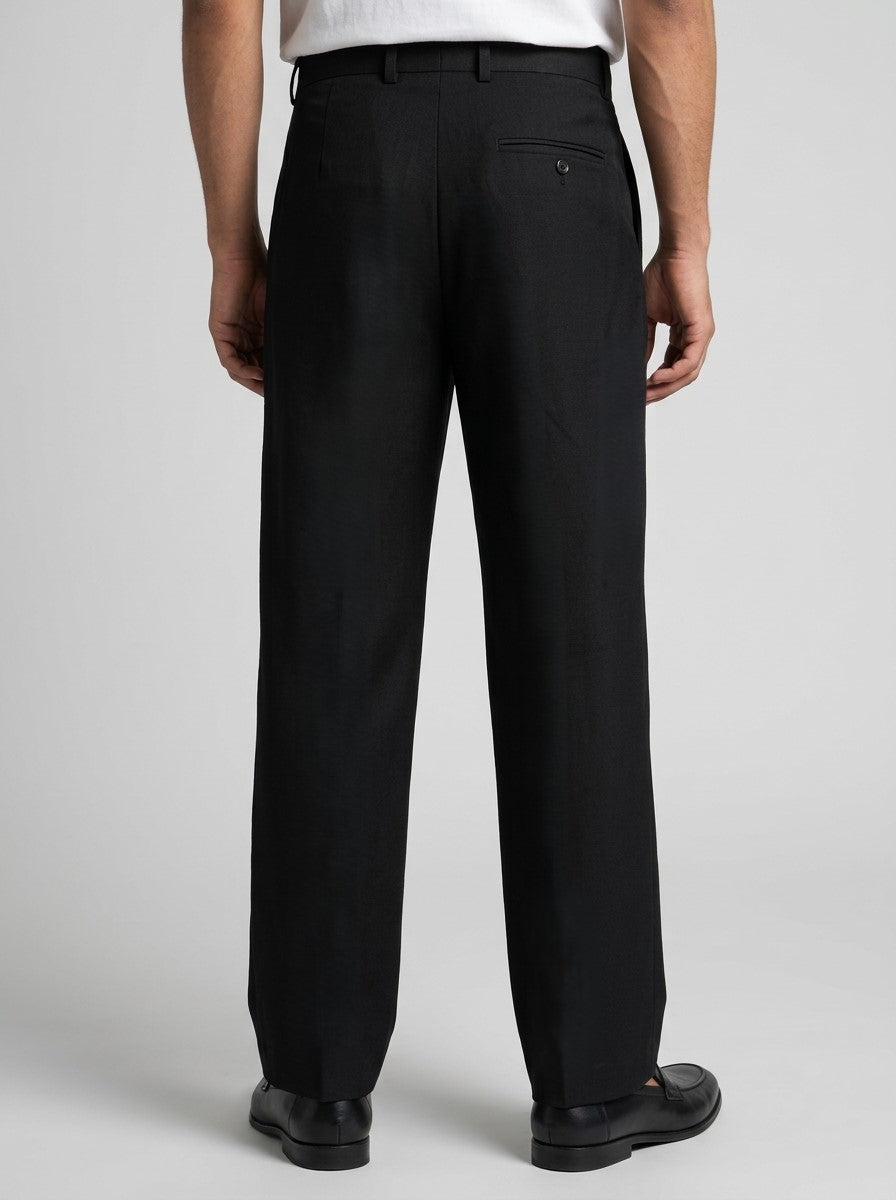 Black Modern Essential Men's Trousers