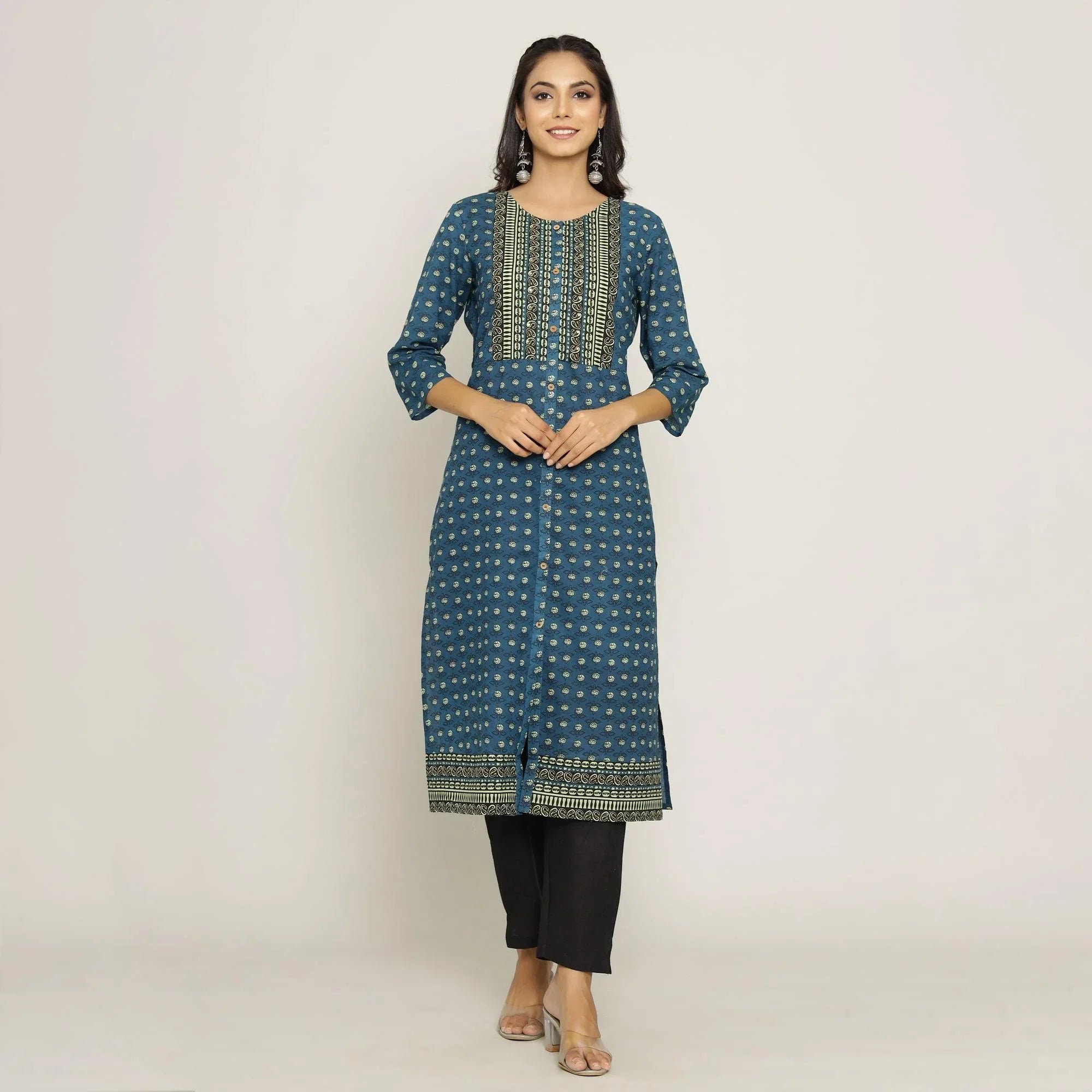 Rang Deep Women Blue Cotton Kurti