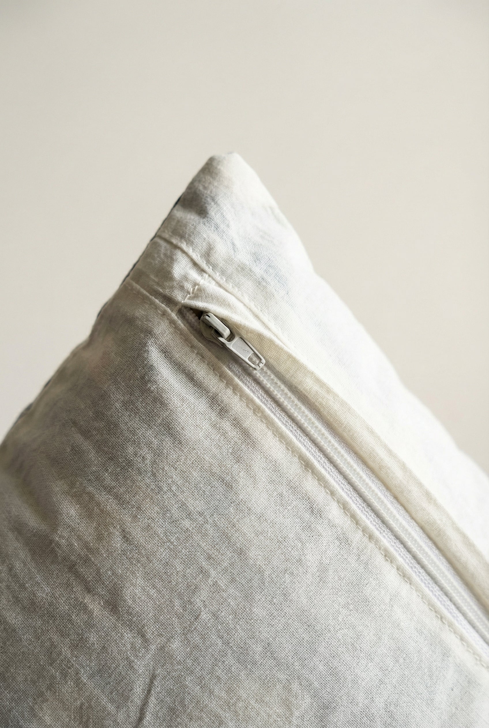 White Squared Dotted Stripe Pattern Textured Cotton Cushion Cover