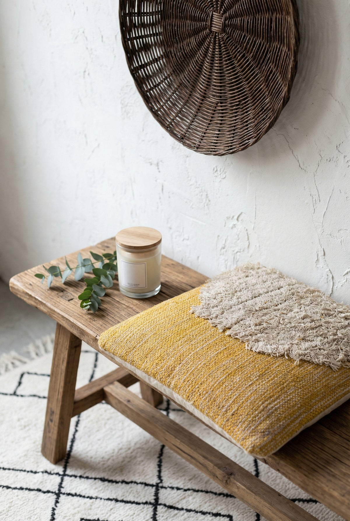 Mustard Embroidered Cotton Square Cushion Cover For Home Decor