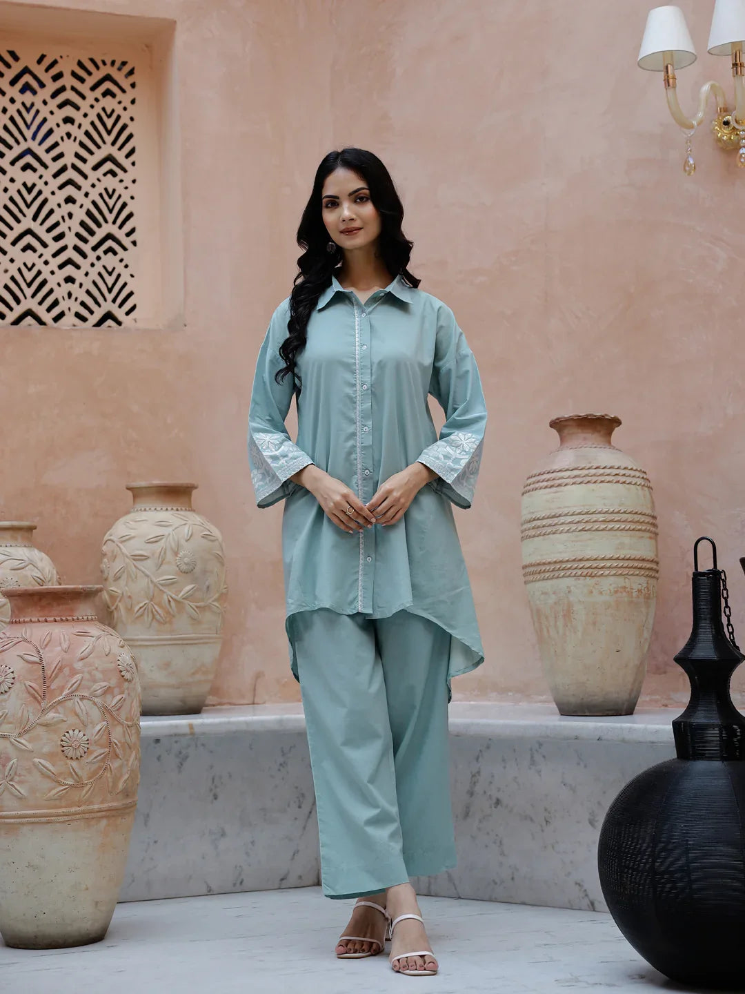 cotton dress set for ladies Robe and Nightgown Set, Long Robe, Bridal Robe, Write Robe Kfemme