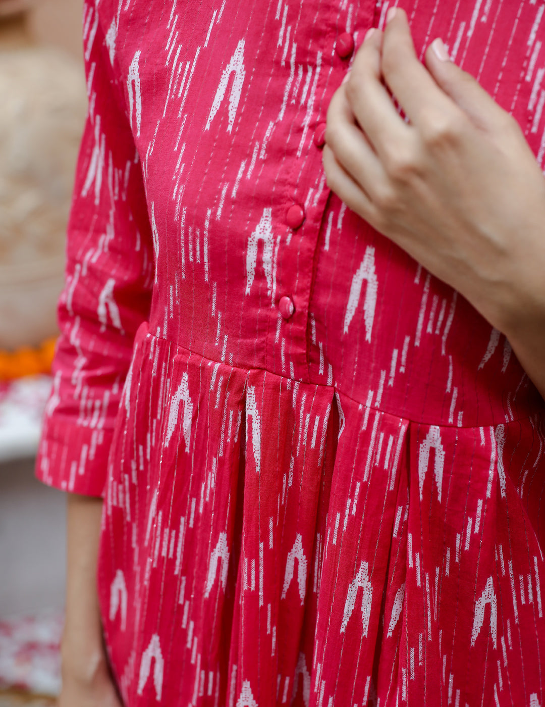 Pink Pure Cotton Round Neck Kurti for Women