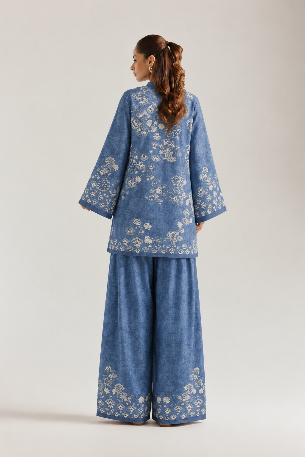 Indigo Paisley Garden Farsi Salwar Co-ord Set for Women