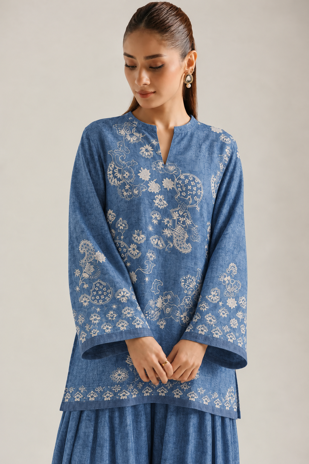 Indigo Paisley Garden Farsi Salwar Co-ord Set for Women