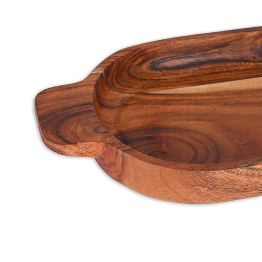 Acacia Wood Divided Serving Tray