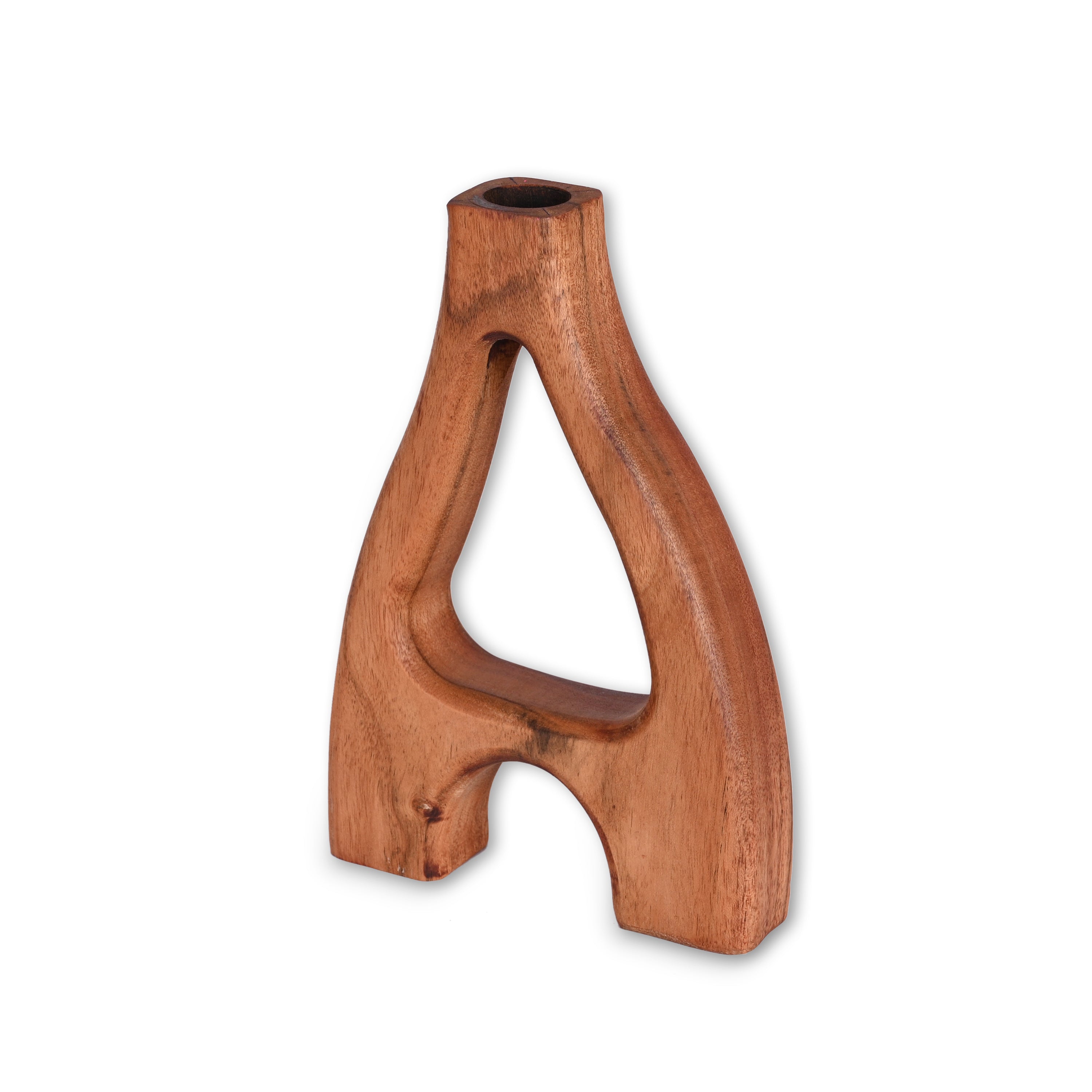 Natural Acacia Wood A Shaped Flower Holder