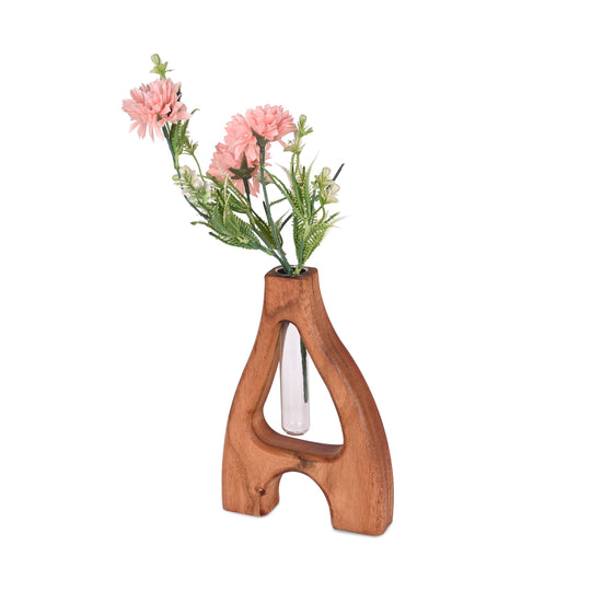 Natural Acacia Wood A Shaped Flower Holder