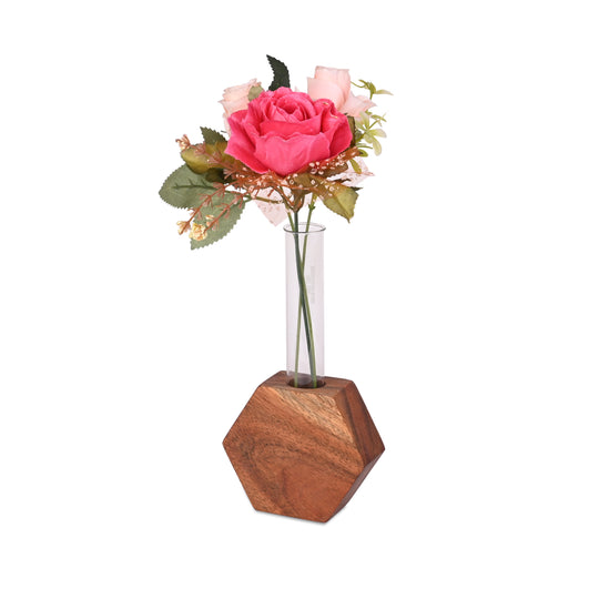 Modern Geometric Wooden Flower Holder