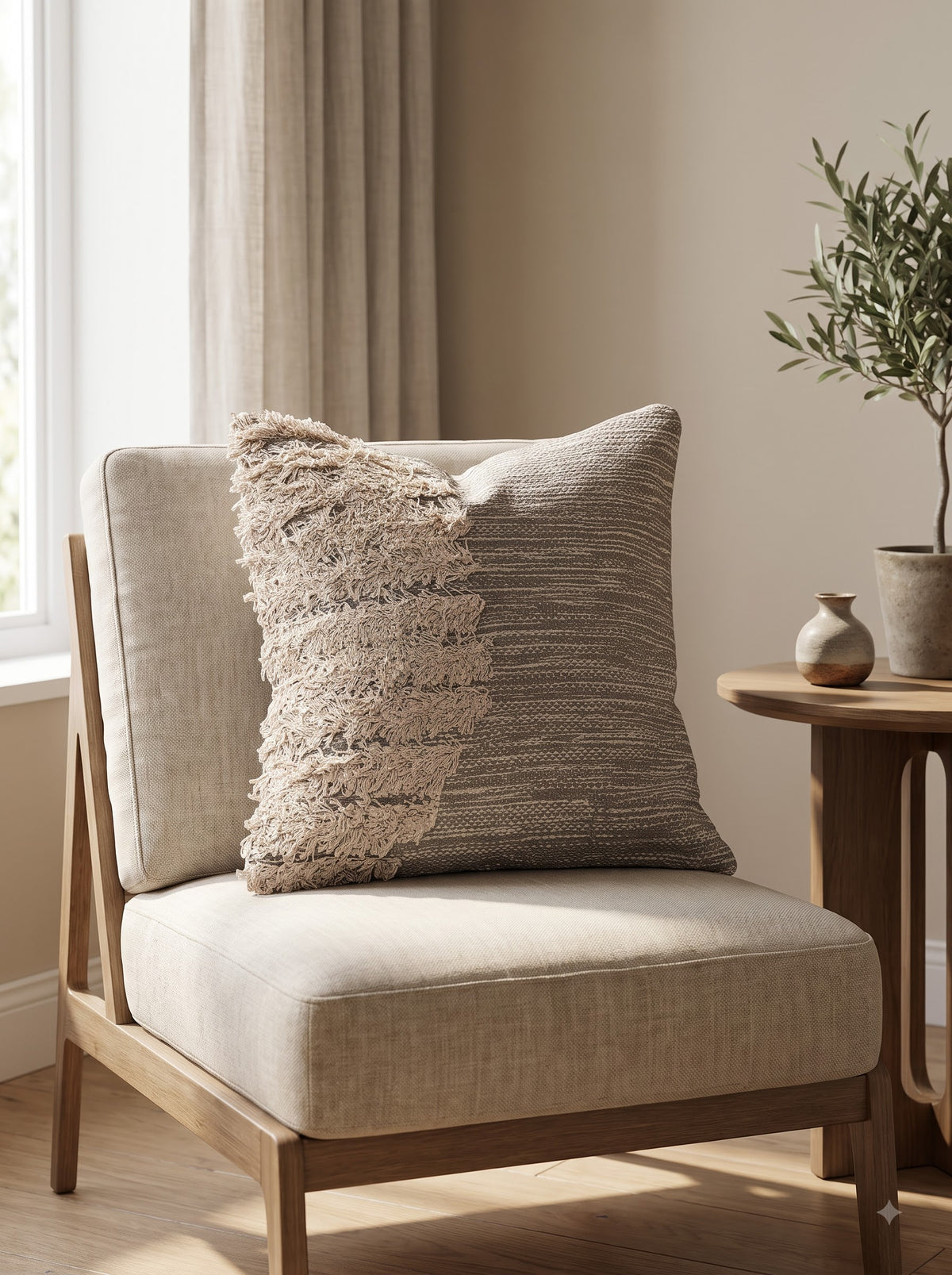 Grey Embroidered Cotton Square Sophisticated Home Decor Cushion Cover