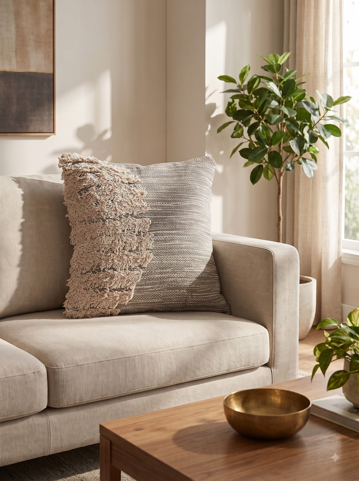 Grey Embroidered Cotton Square Sophisticated Home Decor Cushion Cover