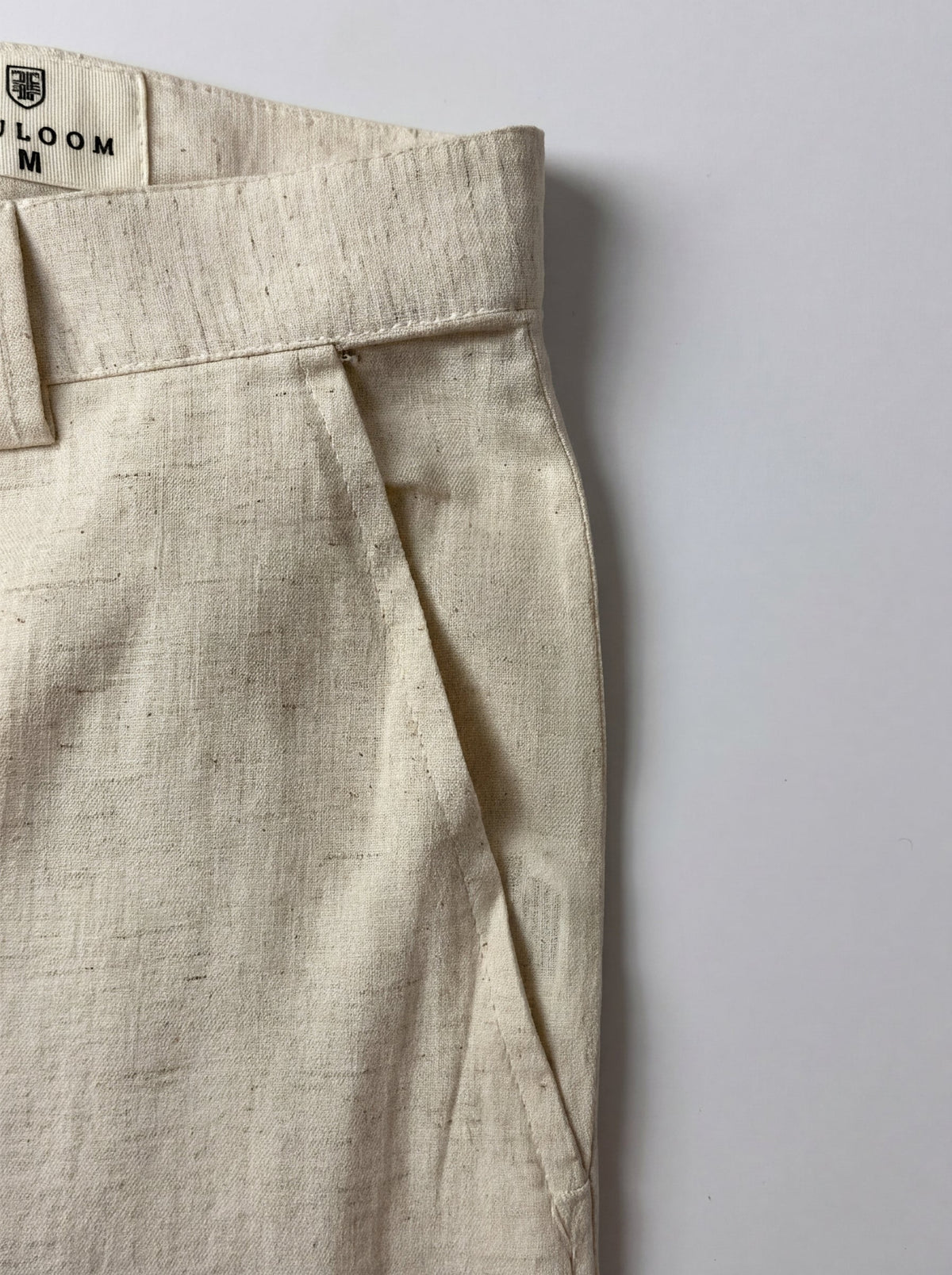 Cream Lightweight Linen-Look Men's Trousers