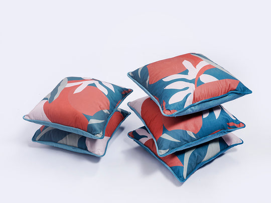 Velvet Floral Design Printed Cushion Cover