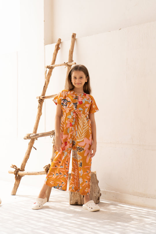 Flower Printed Kids Jump Suit