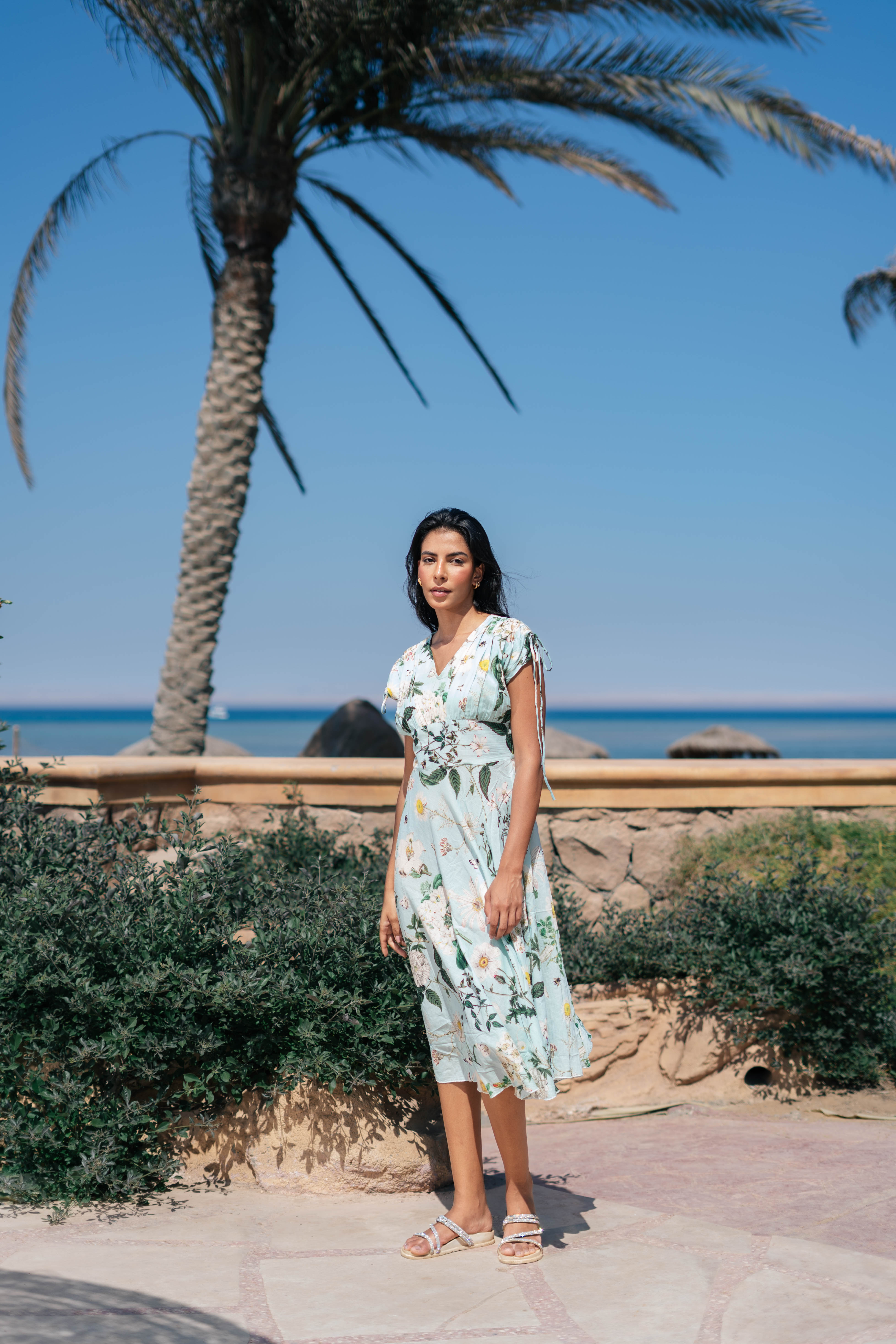 Floral Printed V-Neck Dress for Women