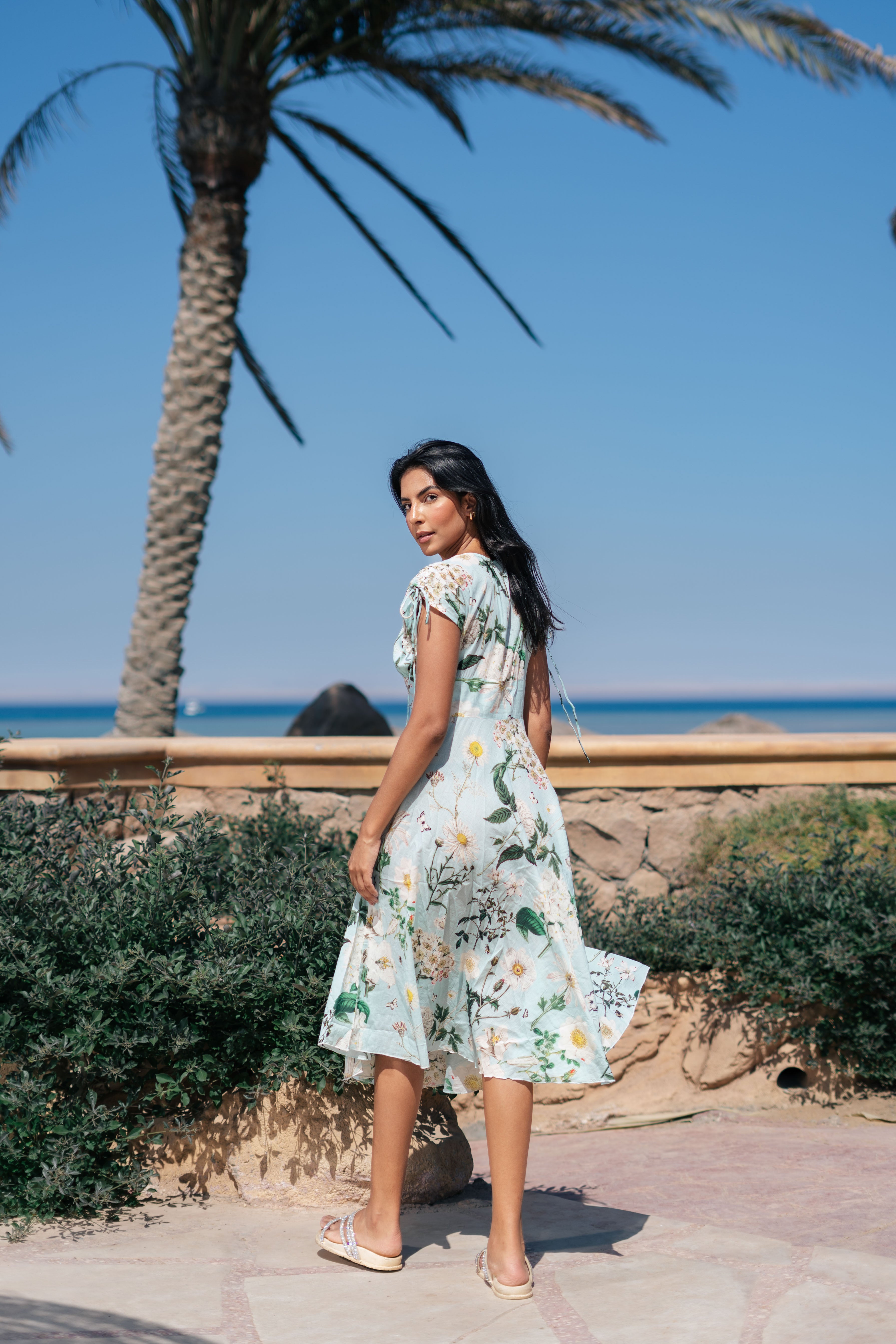 Floral Printed V-Neck Dress for Women