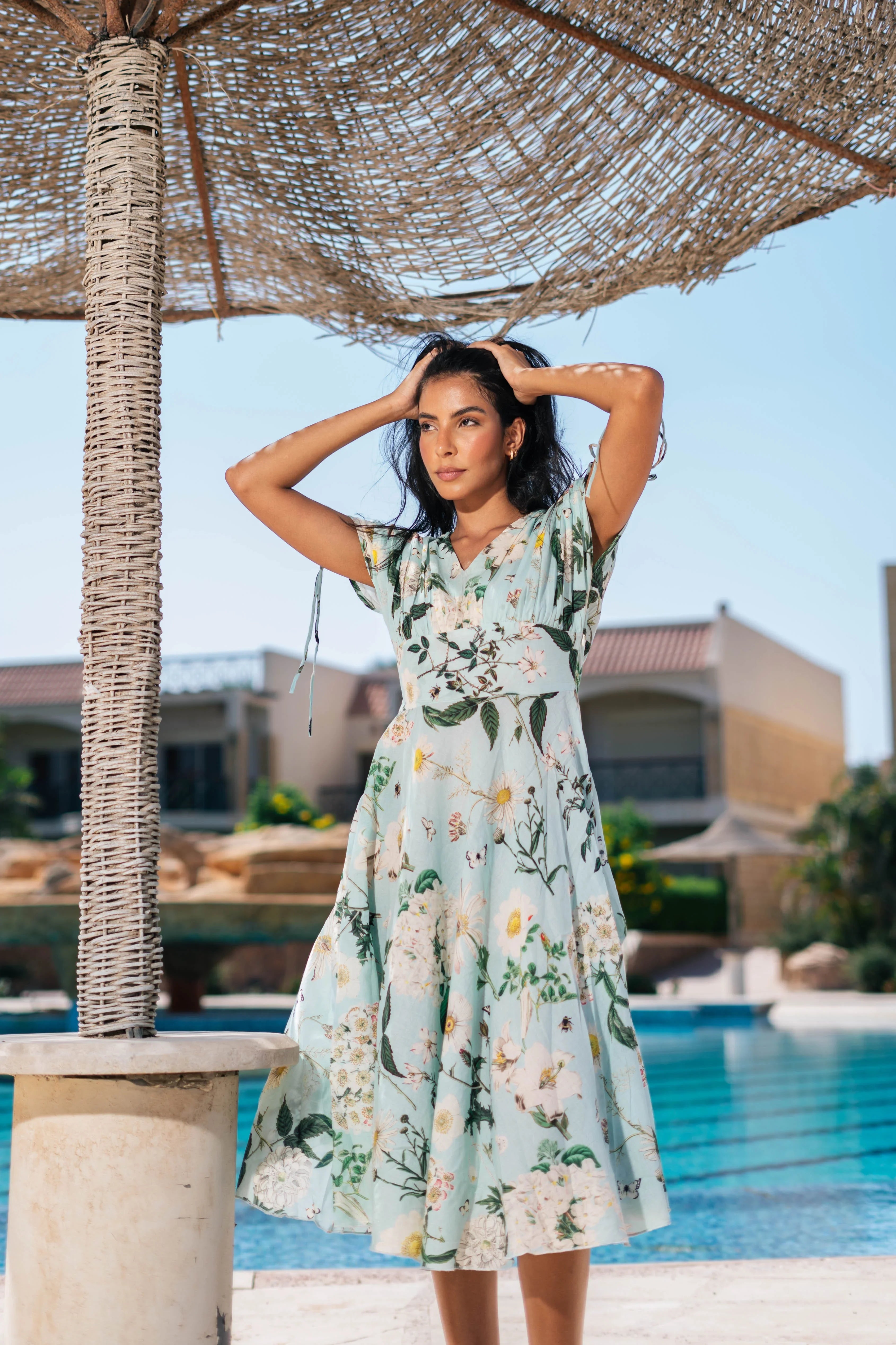 floral dress for women XS Floral Printed V-Neck Dress For Women