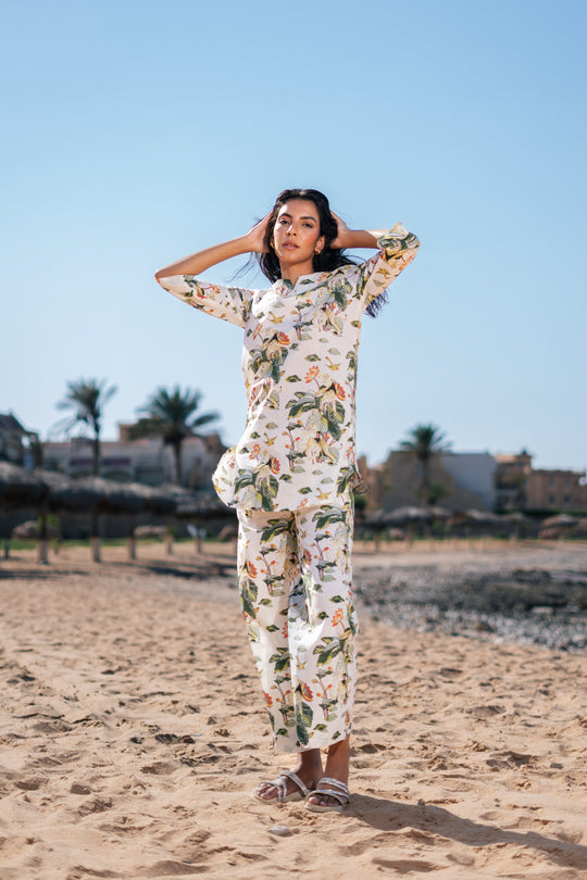 Floral Printed Night Suit Set for Women