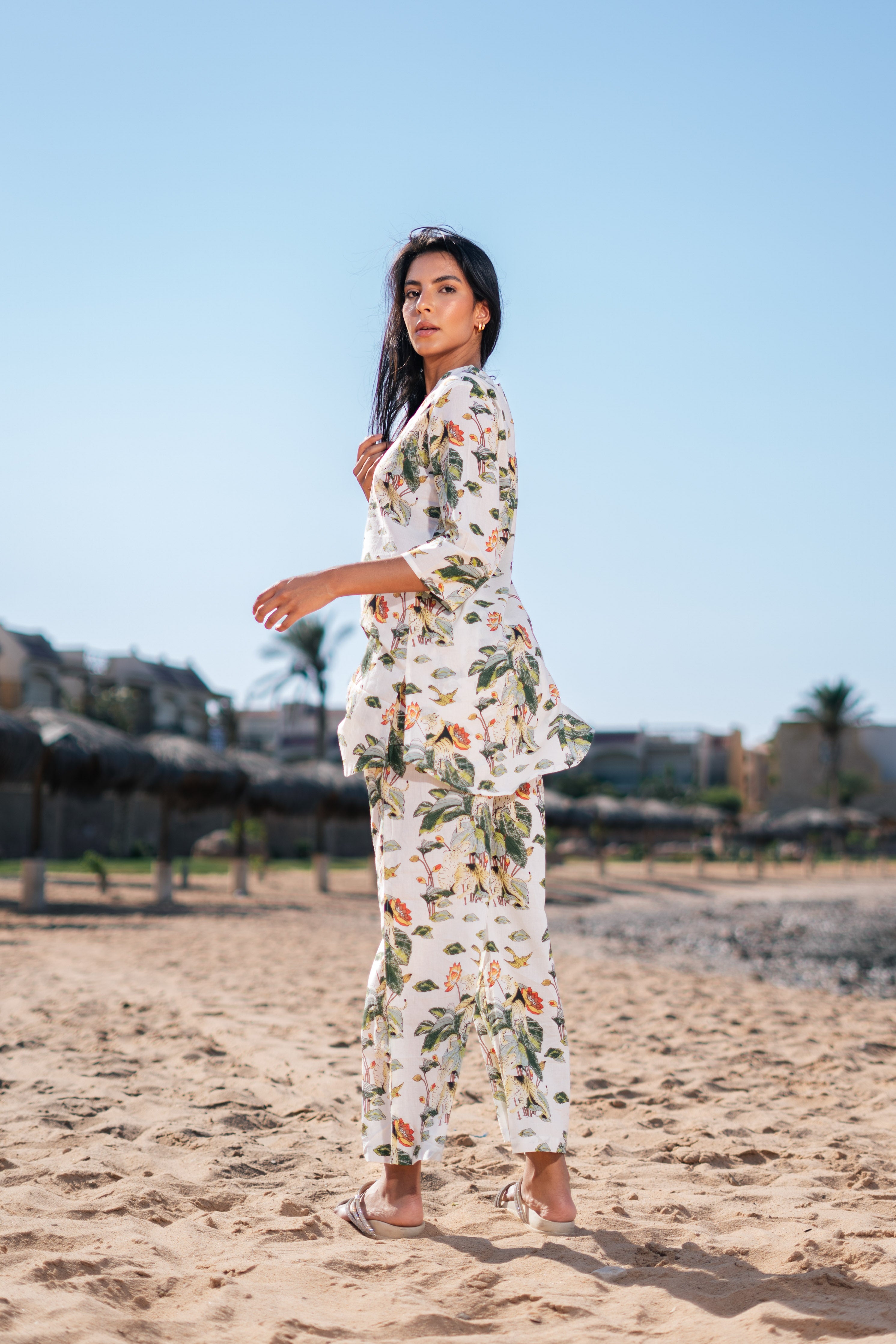 Floral Printed Night Suit Set for Women