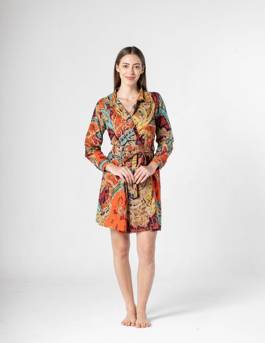 Multicolor V-Neck Dress for Women