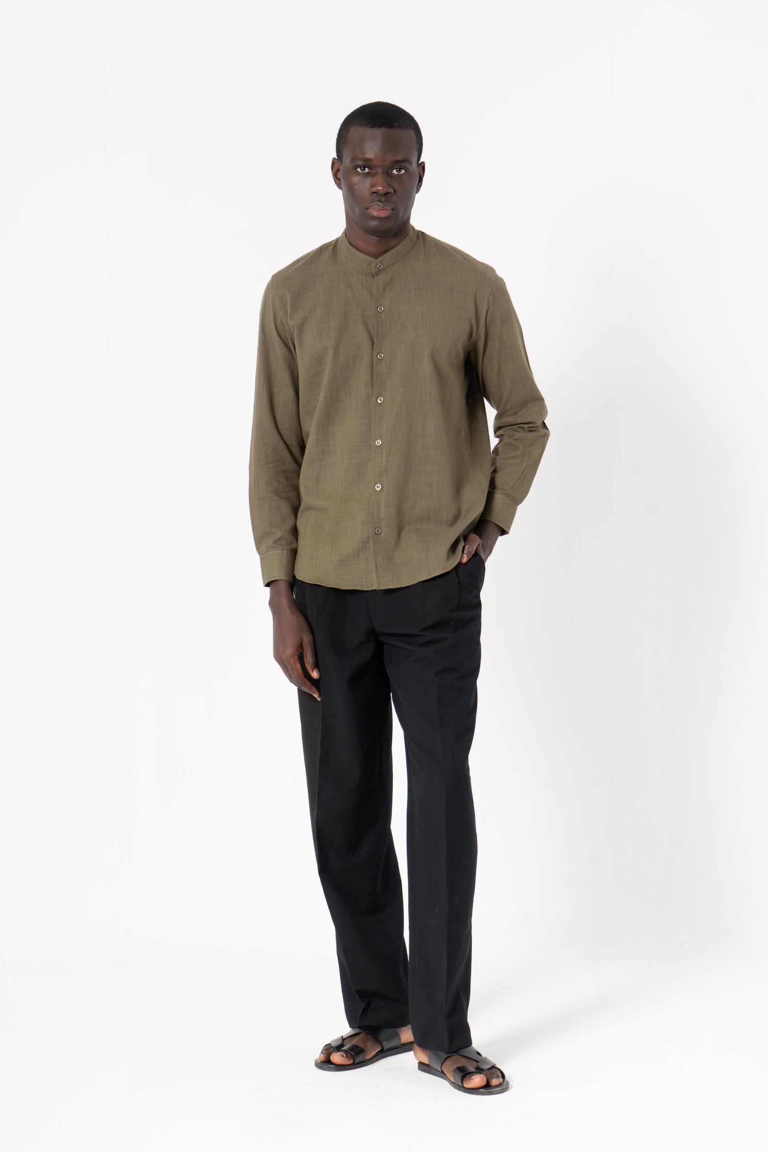 Grey Solid Print Full Sleeve Shirt - SanskrutiHomes 