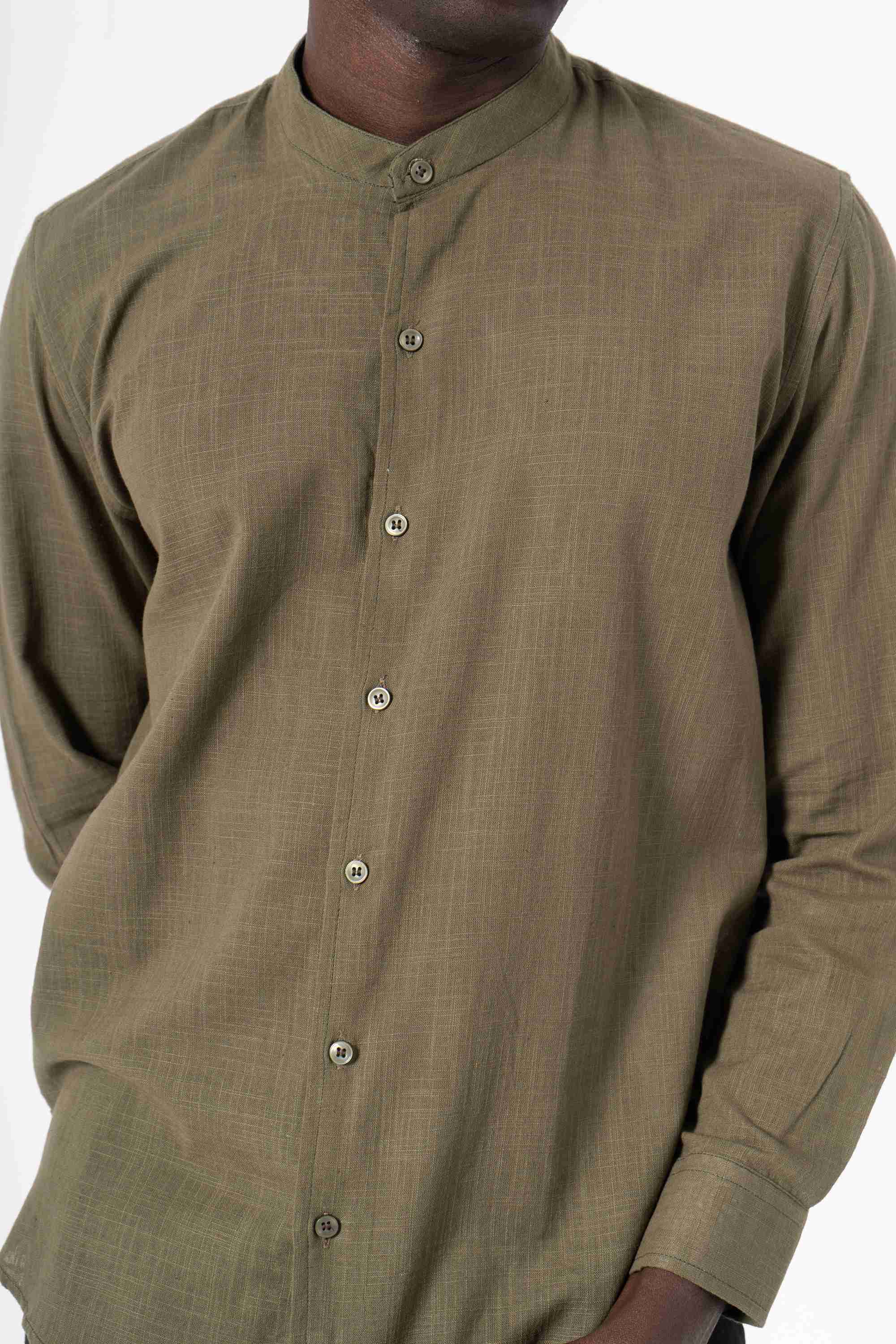 Grey Solid Print Full Sleeve Shirt - SanskrutiHomes 