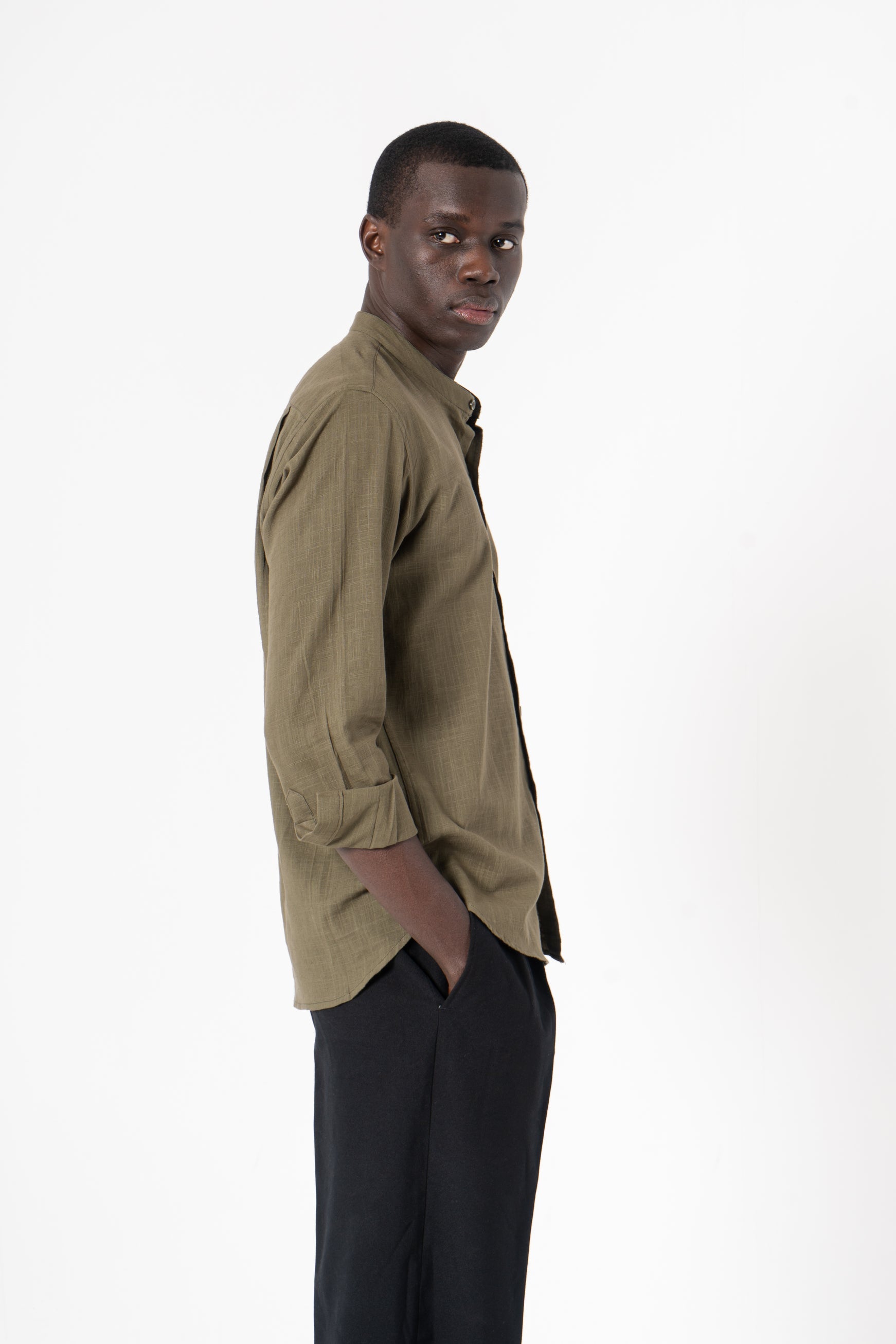 Grey Solid Print Full Sleeve Shirt - SanskrutiHomes 