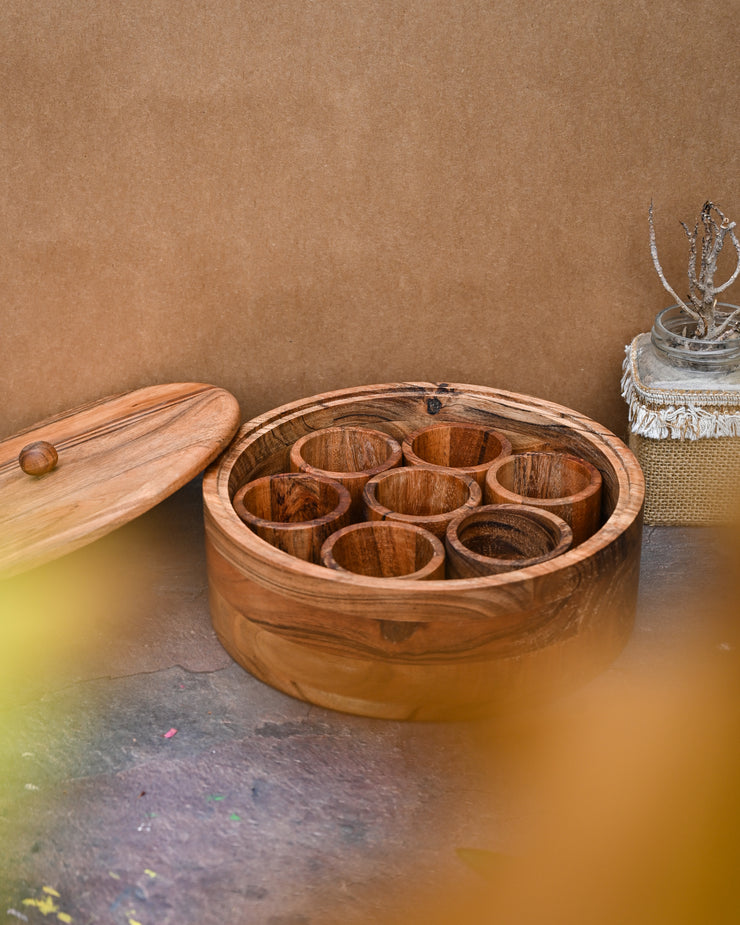 SPICE BOX WITH wood COMPARTMENTS