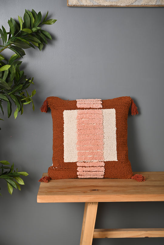 Tuffted Multicolor Cotton Cushion Cover