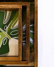 PRINTED RECTANGLE TRAY SET OF 3