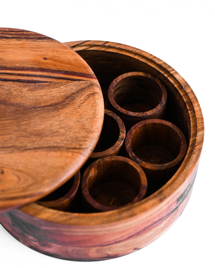 SPICE BOX WITH wood COMPARTMENTS