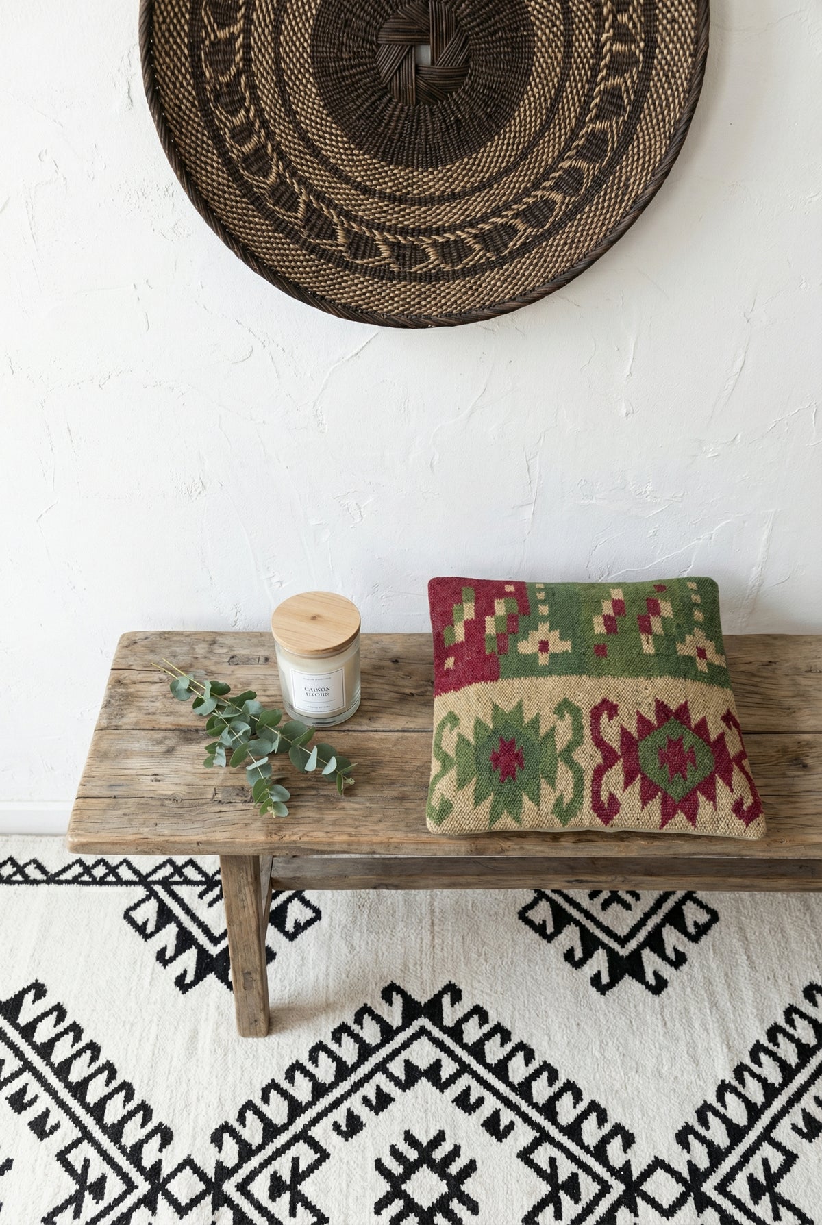 Brown Geometric Textured Cotton Square Cushion Cover