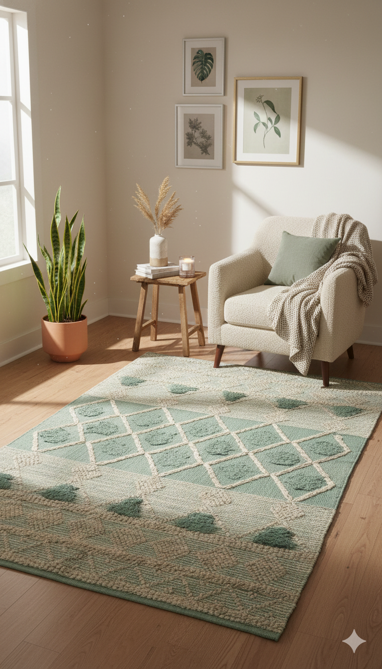 Hand-weaved 100% Cotton Multi-color Rug