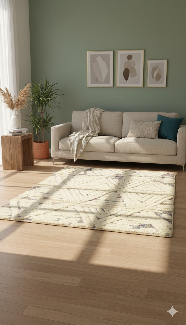 Hand-weaved Turkish Indigo soft Cotton  wool Rug