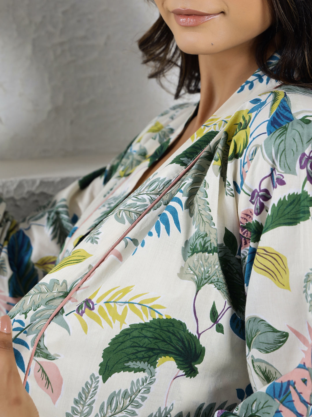 Liberty Cotton Night Dress - SanskrutiHomes 